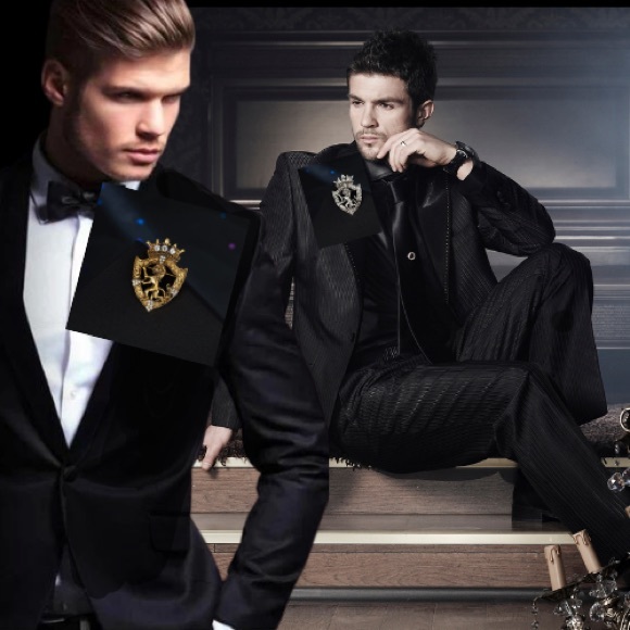 Retro Lion Shield Suit Lapel Pin - Picture 2 of 4